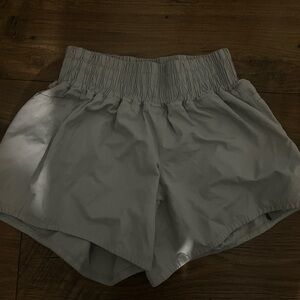 New Balance Light Gray High-Waist Athletic Shorts